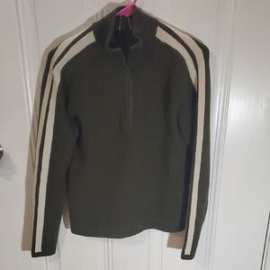 Men's Olive Green Sweater with Stripes